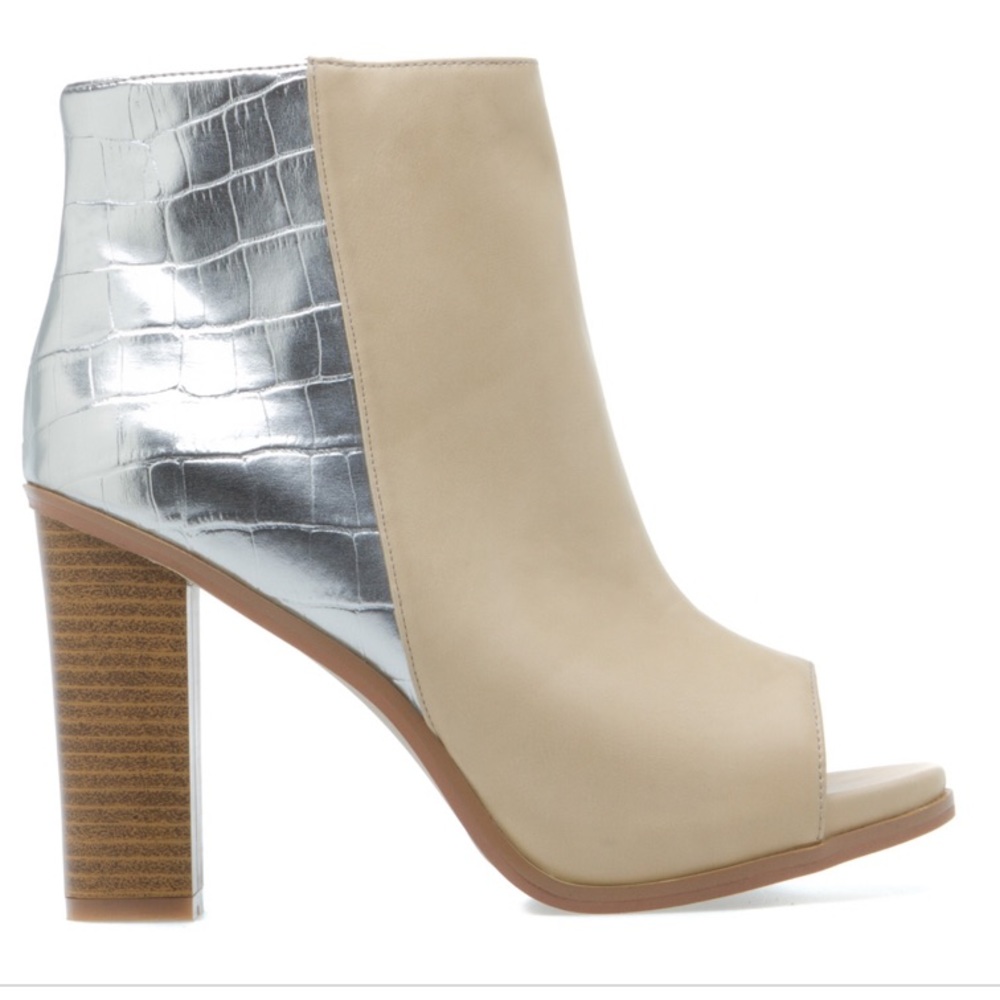 Colorblock Peep-toe Bootie - Picture 5 of 13